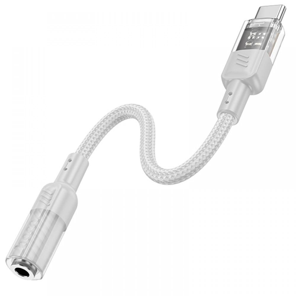 Перехідник Aux Hoco LS37 Spirit transparent external sound card Type-C to 3.5mm Gray