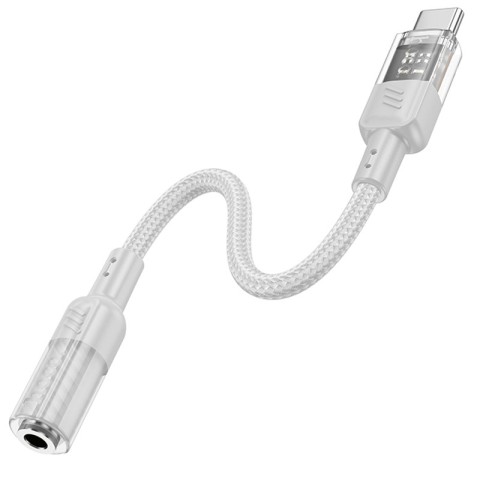 Перехідник Aux Hoco LS37 Spirit transparent external sound card Type-C to 3.5mm Gray