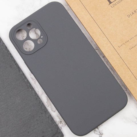 Чохол Silicone Case Full Camera Protective (AA) NO LOGO для Apple iPhone 12 Pro Max (6.7") Сірий / Dark Gray