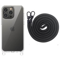 Чохол TPU Transparent with Straps для Apple iPhone 13 Pro Max (6.7") Black