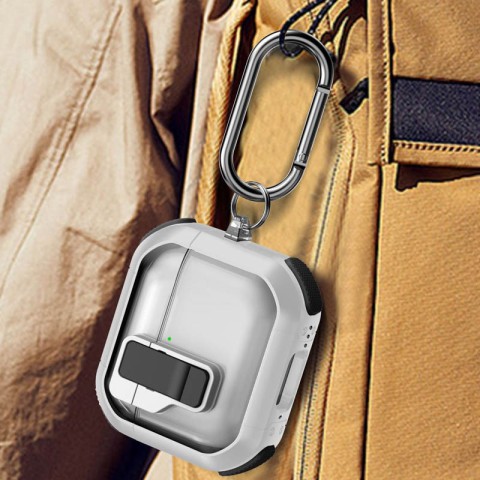 Футляр протиударний Locking Button для навушників Airpods 4 White