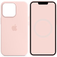 Чохол Silicone case (AAA) with Magsafe and Animation для Apple iPhone 14 Pro Max (6.7") Рожевий / Chalk Pink