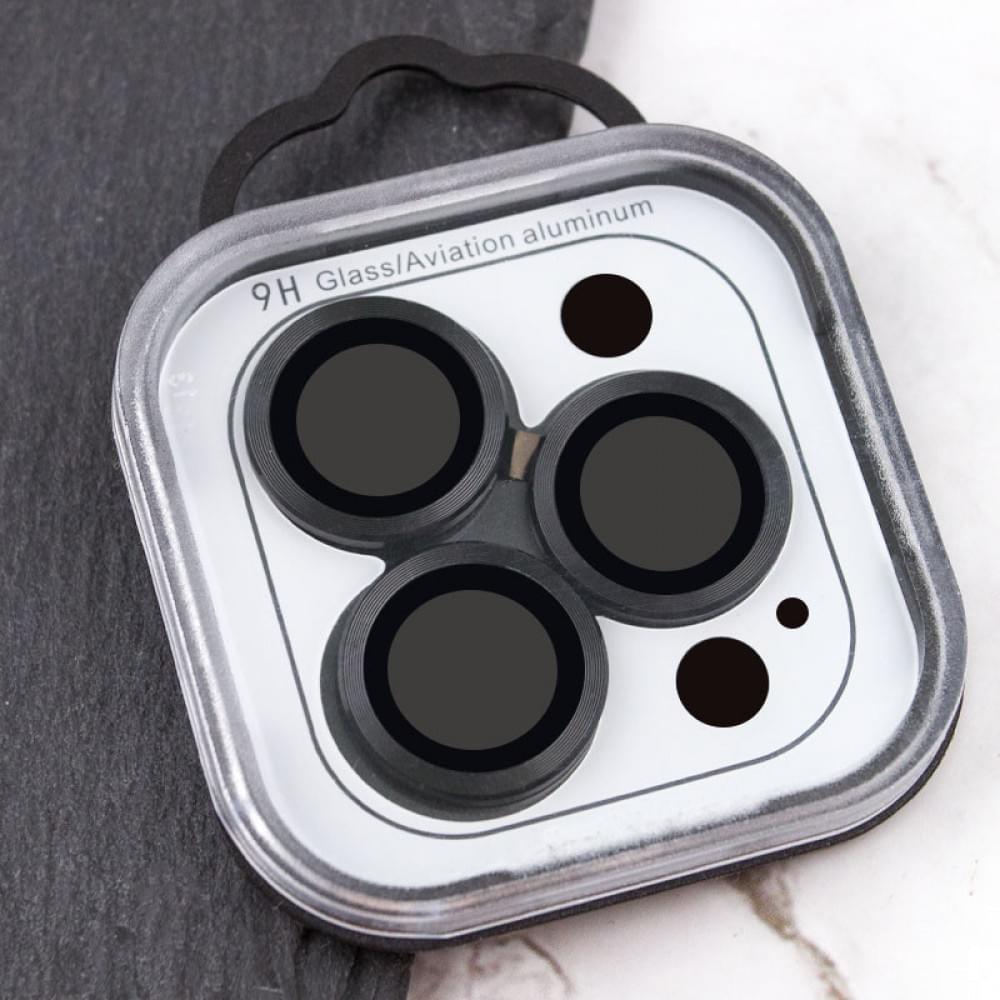 Захисне скло Metal Classic на камеру (у упак.) для Apple iPhone 14 Pro (6.1") / 14 Pro Max (6.7") Чорний / Midnight