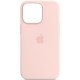 Чохол Silicone case (AAA) with Magsafe and Animation для Apple iPhone 14 Pro Max (6.7") Рожевий / Chalk Pink