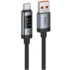 Дата кабель Hoco U148 Lord with display USB to Type-C 100W (1.2m) Black Дата кабель Hoco U148 Lord with display USB to Type-C 100W (1.2m) Black
