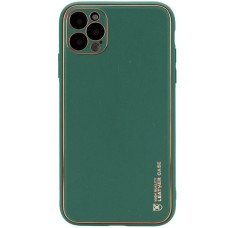 Шкіряний чохол Xshield для Apple iPhone 13 Pro (6.1") Зелений / Army green