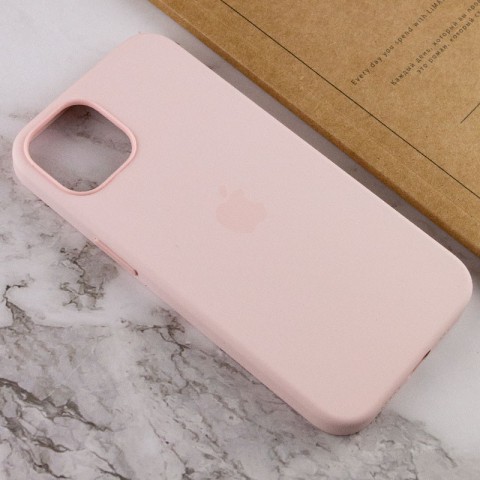 Чохол Silicone case (AAA) with Magsafe and Animation для Apple iPhone 13 (6.1") Рожевий / Chalk Pink