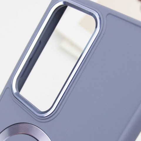 TPU чохол Bonbon Metal Style with MagSafe для Samsung Galaxy S24 Ultra Сірий / Lavender