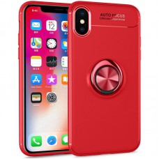 TPU чохол Deen ColorRing під магнітний тримач (opp) для Apple iPhone XS Max (6.5") Червоний / Червоний