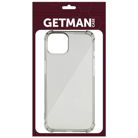 TPU чохол GETMAN Ease logo посилені кути для Apple iPhone 14 Plus (6.7") Сірий (прозорий)