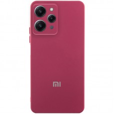 Чохол Silicone Cover Lakshmi Full Camera (AAA) with Logo для Xiaomi Redmi 12 Бордовий / Plum