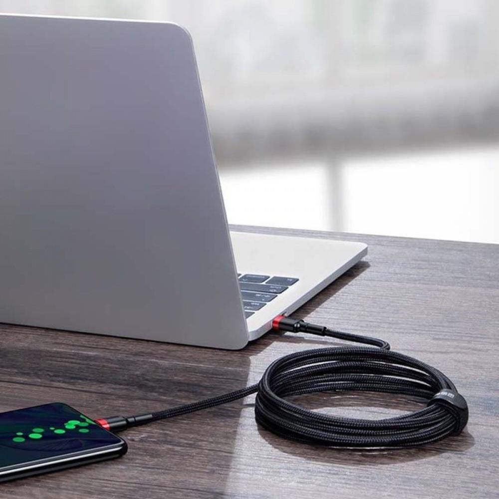 Дата кабель Baseus Cafule Type-C to Type-C PD2.0 100W (2m) (CATKLF-AL) Red / Black