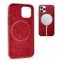 Шкіряний чохол Leather Case (AAA) with MagSafe and Animation для Apple iPhone 12 Pro / 12 (6.1") Red