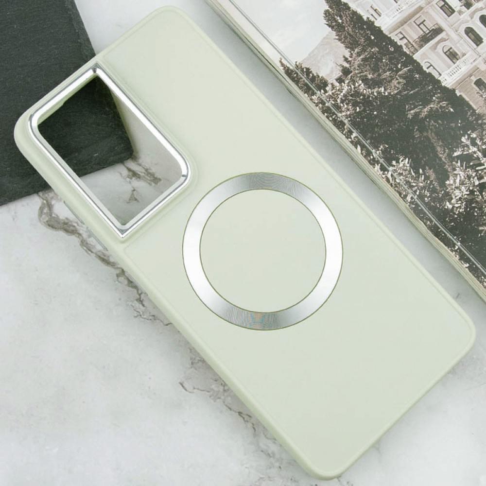 TPU чохол Bonbon Metal Style with MagSafe для Samsung Galaxy S22 Ultra Білий / White