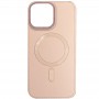 Шкіряний чохол Bonbon Leather Metal Style with MagSafe для Apple iPhone 15 Pro (6.1") Рожевий / Light pink