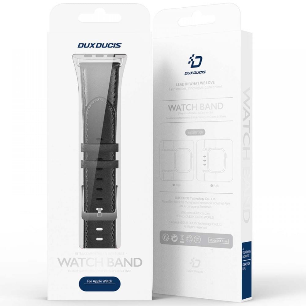 Ремінець Dux Ducis Leather Strap Classic для Apple Watch 38/40/41/42mm(ser.10) Black