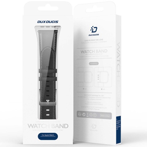 Ремінець Dux Ducis Leather Strap Classic для Apple Watch 38/40/41/42mm(ser.10) Black