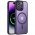 TPU+PC чохол Metal Buttons with MagSafe Colorful для Apple iPhone 12 Pro Max (6.7") Темно-фіолетовий