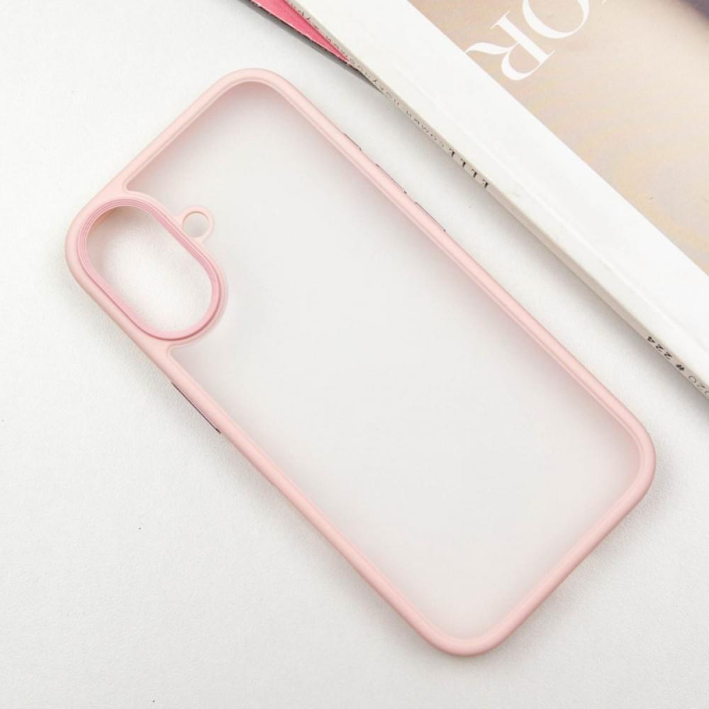 TPU+PC чохол Metal Buttons для Apple iPhone 16 (6.1") Рожевий