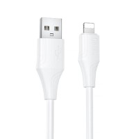 Дата кабель Hoco X124 Bien silicone USB to Lightning 2.4A (1m) White