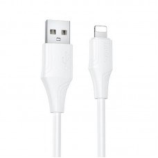 Дата кабель Hoco X124 Bien silicone USB to Lightning 2.4A (1m) White