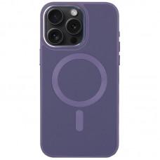 Шкіряний чохол Bonbon Leather Metal Style with MagSafe для Apple iPhone 11 Pro Max (6.5") Сірий / Lavender