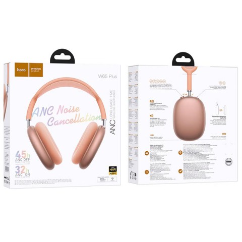 Накладні бездротові навушники Hoco W65 Plus Happy ANC Orange