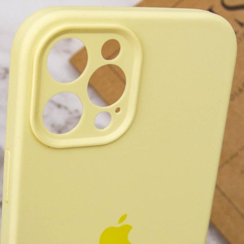 Чохол Silicone Case Full Camera Protective (AA) для Apple iPhone 12 Pro Max (6.7") Жовтий / Mellow Yellow