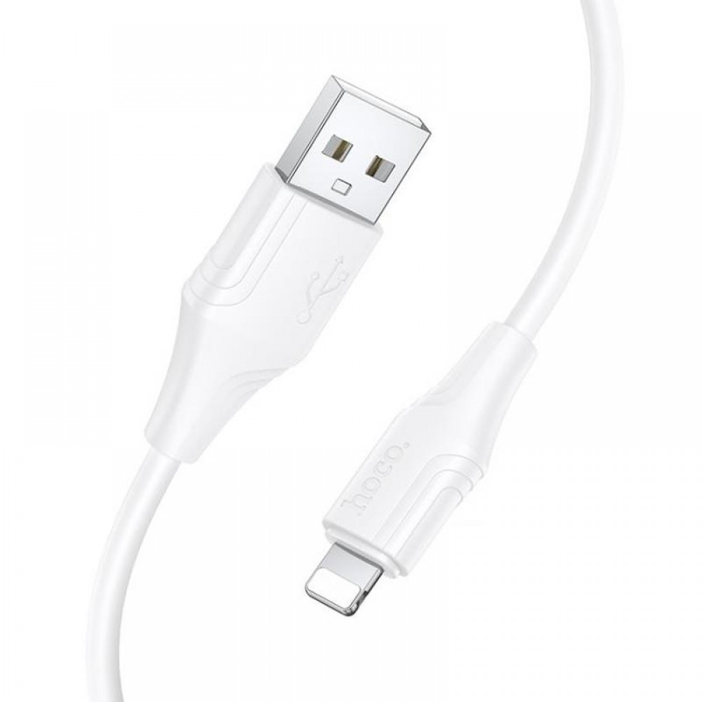 Дата кабель Hoco X124 Bien silicone USB to Lightning 2.4A (1m) White
