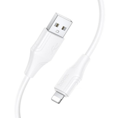 Дата кабель Hoco X124 Bien silicone USB to Lightning 2.4A (1m) White