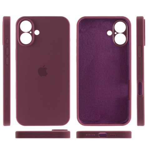 Чохол Silicone Case Full Camera Protective (AA) для Apple iPhone 16 Plus (6.7") Бордовий / Plum
