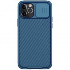 Карбонова накладка Nillkin Camshield (шторка на камеру) для Apple iPhone 12 Pro Max (6.7") Синій / Blue