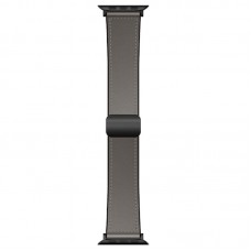 Ремінець Hoco WA34 Basic magnetic buckle silicone leather strap для Apple watch 44/45/46/49mm Dark Gray