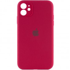 Чохол Silicone Case Full Camera Protective (AA) для Apple iPhone 12 (6.1") Червоний / Rose Red