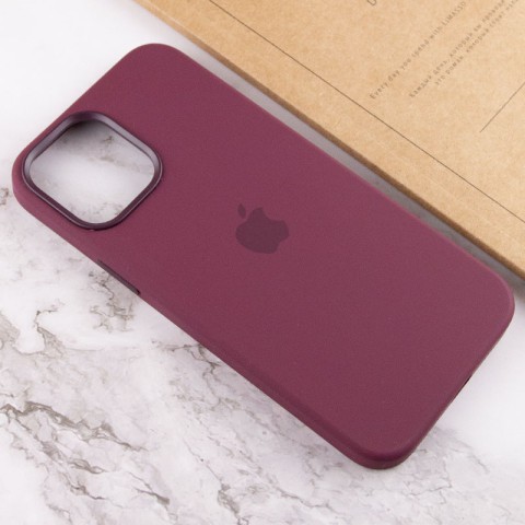 Чохол Silicone case (AAA) with Magsafe and Animation для Apple iPhone 12 Pro / 12 (6.1") Бордовий / Plum