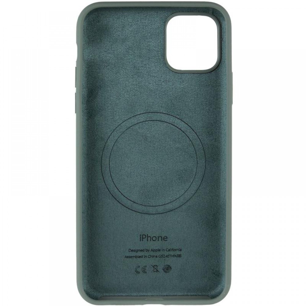 Чохол Silicone Case Full Protective (AA) with MagSafe для Apple iPhone 11 Pro Max (6.5") Зелений / Pine green