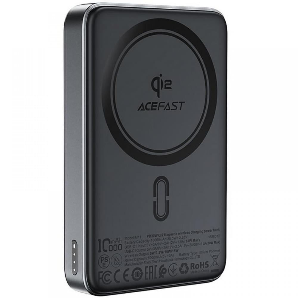 Портативний ЗП Power Bank Acefast M11 30W Qi2 з БЗП 10000 mAh Black