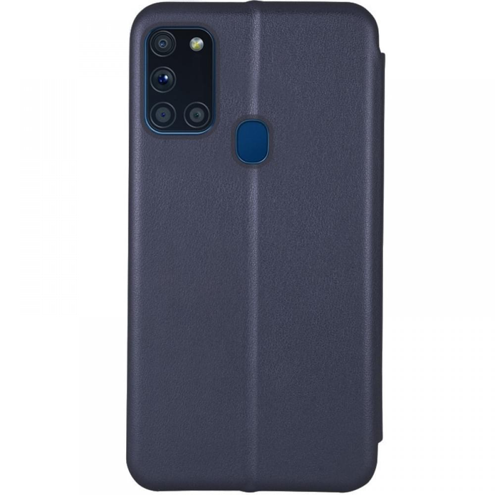 Шкіряний чохол-книжка Classy для Samsung Galaxy A21s Темно-синій