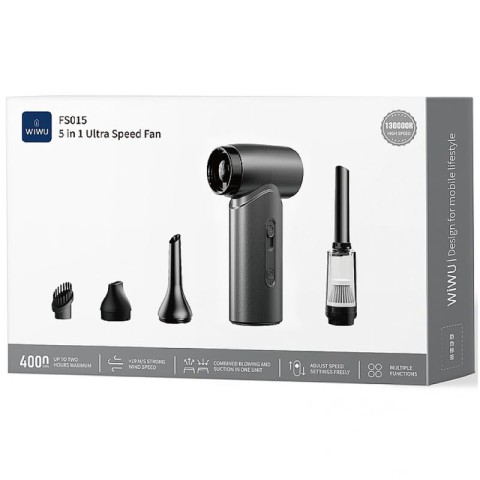 Портативний турбовентилятор WIWU Wi-FS015 Hurricane 4000 mAh Gray