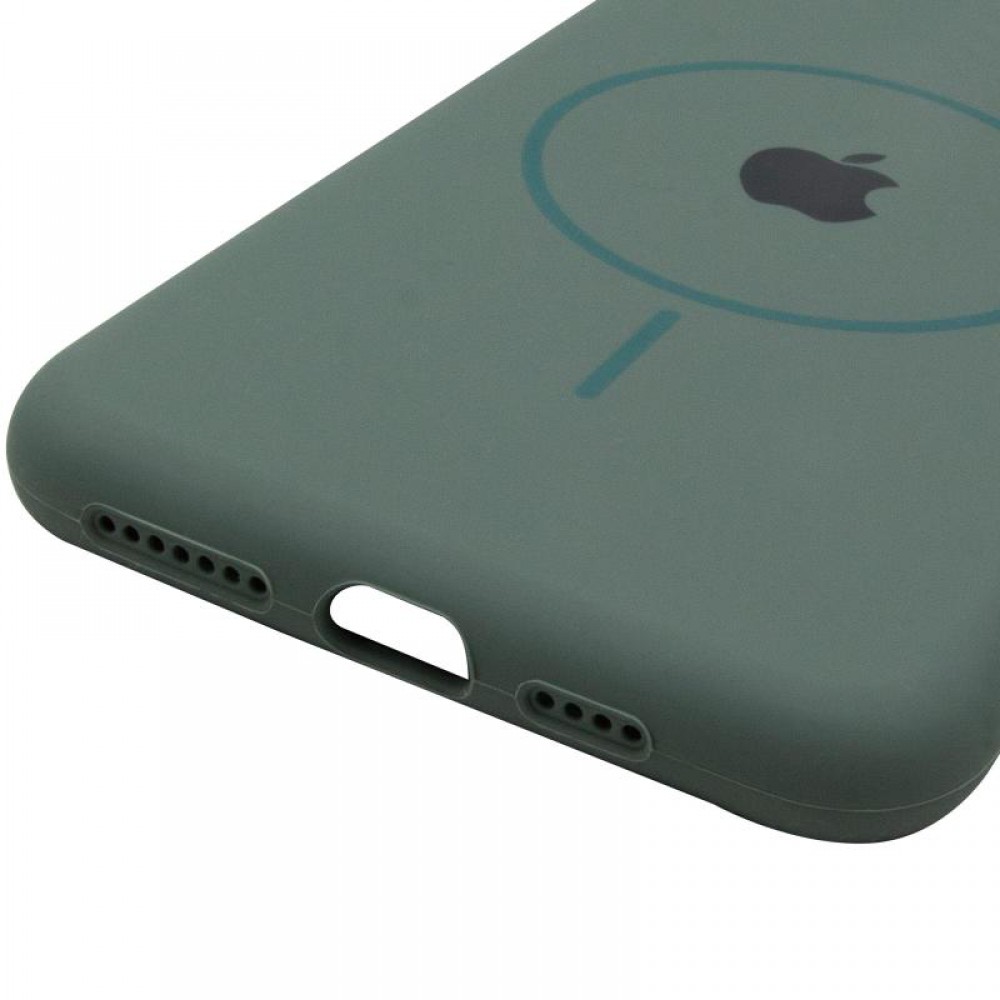 Чохол Silicone Case Full Protective (AA) with MagSafe для Apple iPhone 11 Pro Max (6.5") Зелений / Pine green