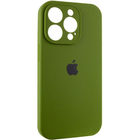 Чохол Silicone Case Full Camera Protective (AA) для Apple iPhone 14 Pro (6.1") Зелений / Dark Olive