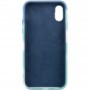Чохол Silicone case full Aquarelle для Apple iPhone X / XS (5.8") Бирюзово-білий