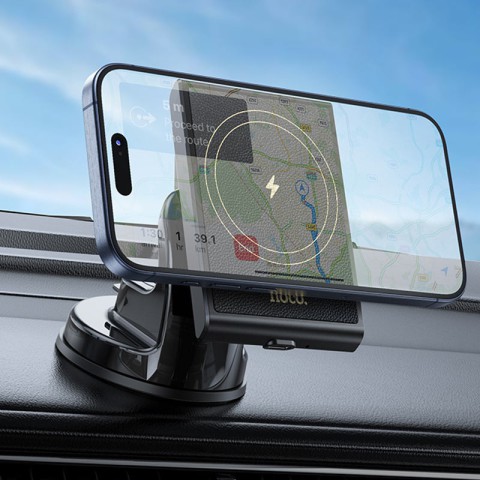 Автотримач з БЗП Hoco HW20 Precious (center console) Black