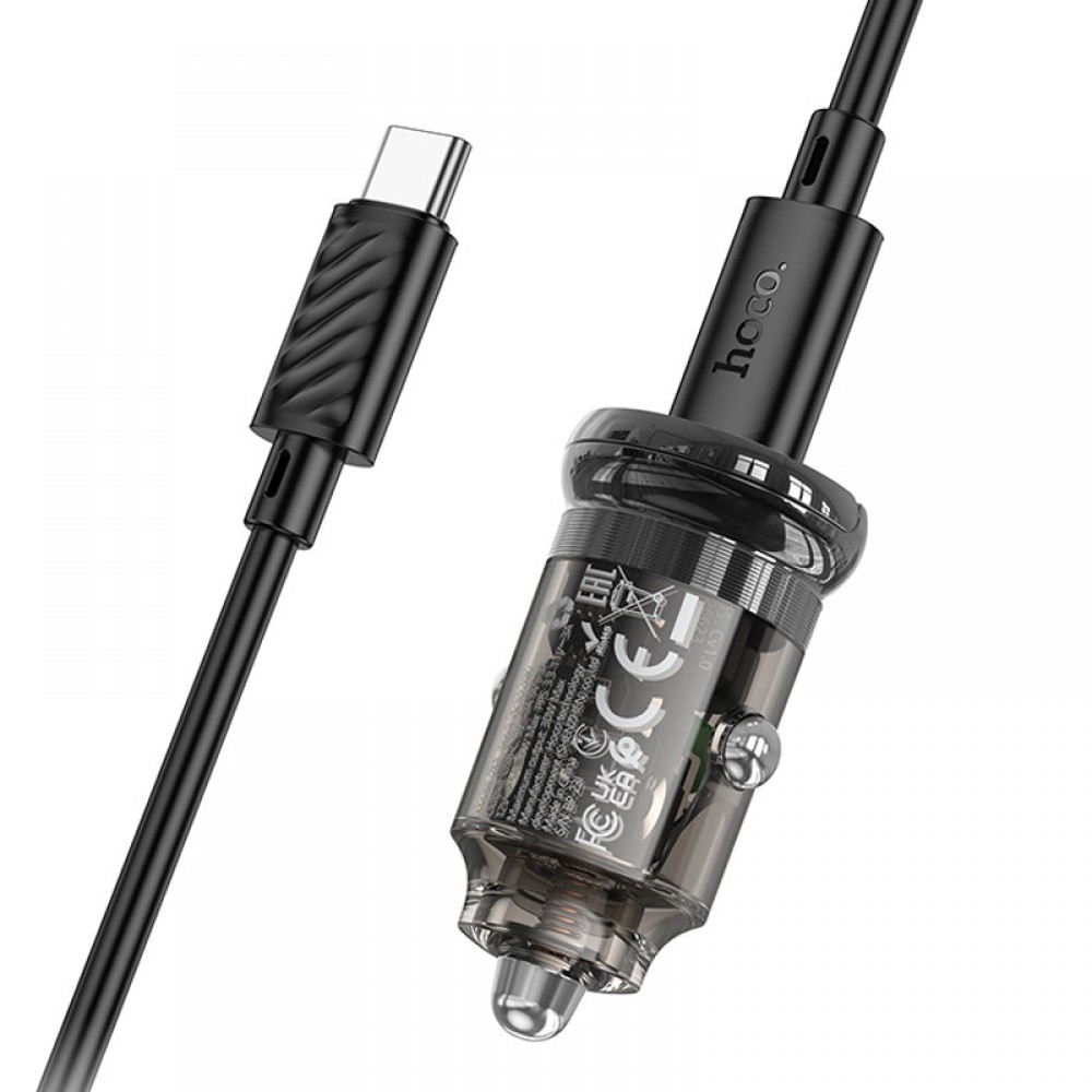 АЗП Hoco Z53 Sight PD30W (1C) + Type-C to Type-C Transparent black