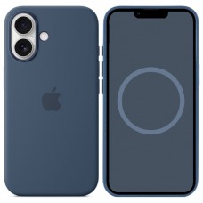 Чохол Silicone case (AAA) full with Magsafe and Animation для Apple iPhone 16 Plus (6.7") Denim