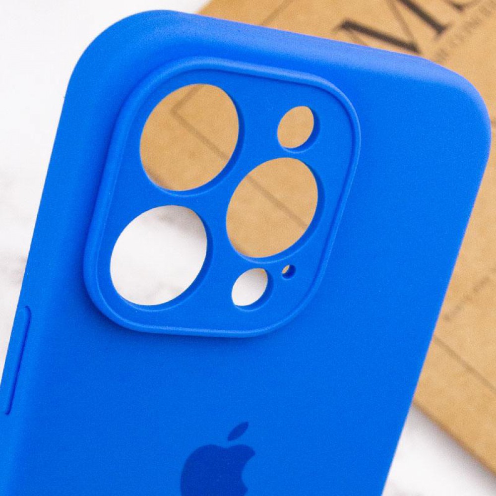 Чохол Silicone Case Full Camera Protective (AA) для Apple iPhone 15 Pro (6.1") Синій / Capri Blue