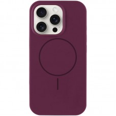 Чохол Silicone Case Full Protective (AA) NO LOGO with MagSafe для Apple iPhone 16 Pro (6.3") Бордовий / Plum