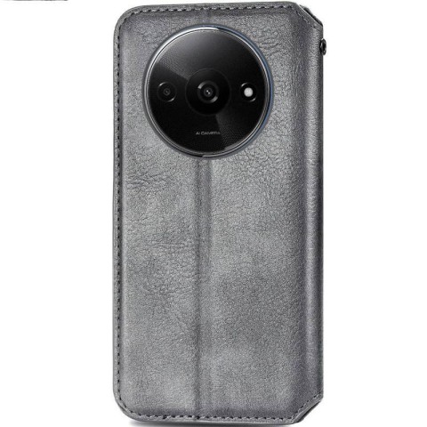 Шкіряний чохол-книжка GETMAN Cubic (PU) для Xiaomi Redmi A3 Сірий