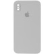 Чохол Silicone Case Square Full Camera Protective (AA) для Apple iPhone X / XS (5.8") Сірий / Light Grey