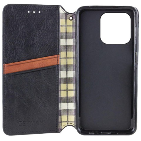 Шкіряний чохол-книжка GETMAN Cubic (PU) для Apple iPhone 13 Pro Max (6.7") Чорний